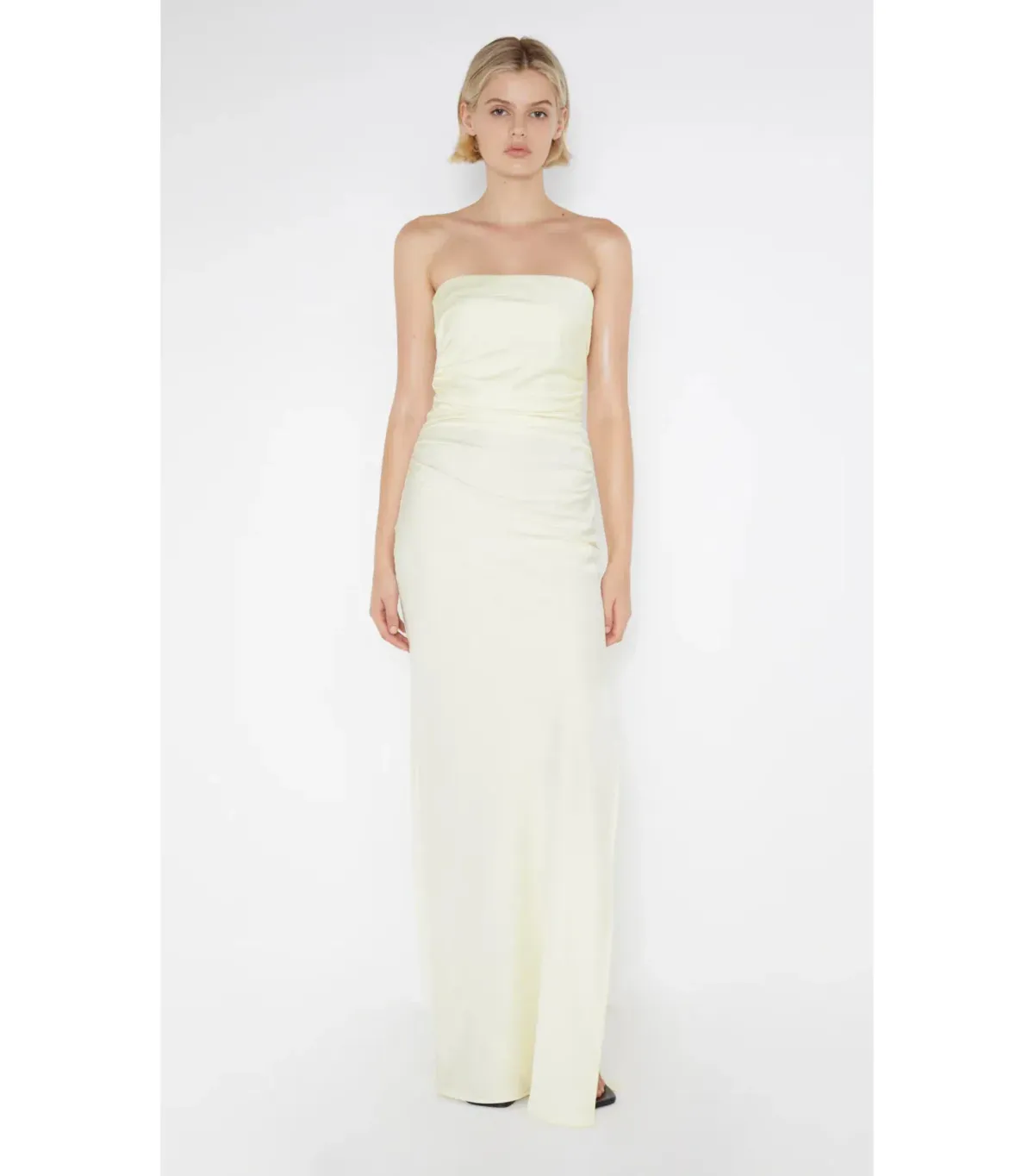 Bec & Bridge Eternity Strapless Maxi Dress Ice Yellow Size AU 10 for rent on The Volte - main image