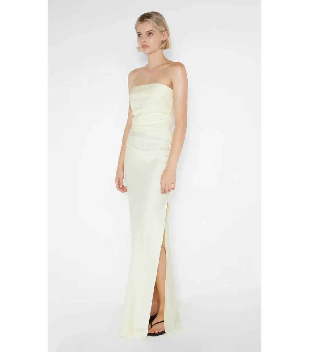 Bec & Bridge Eternity Strapless Maxi Dress Ice Yellow Size AU 10 for rent on The Volte - main image