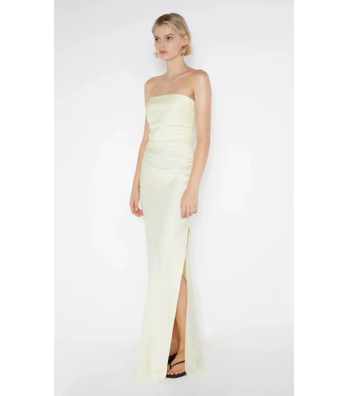 Bec & Bridge Eternity Strapless Maxi Dress Ice Yellow Size AU 10 - Image 3
