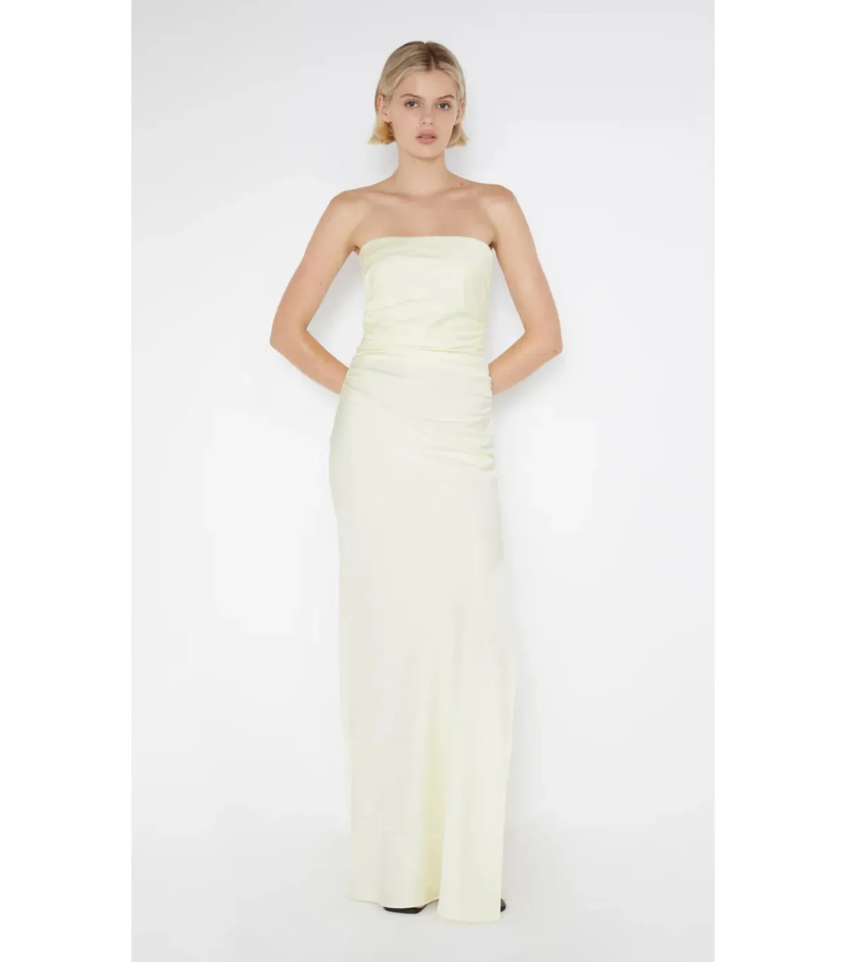 Bec & Bridge Eternity Strapless Maxi Dress Ice Yellow Size AU 10 - Image 2