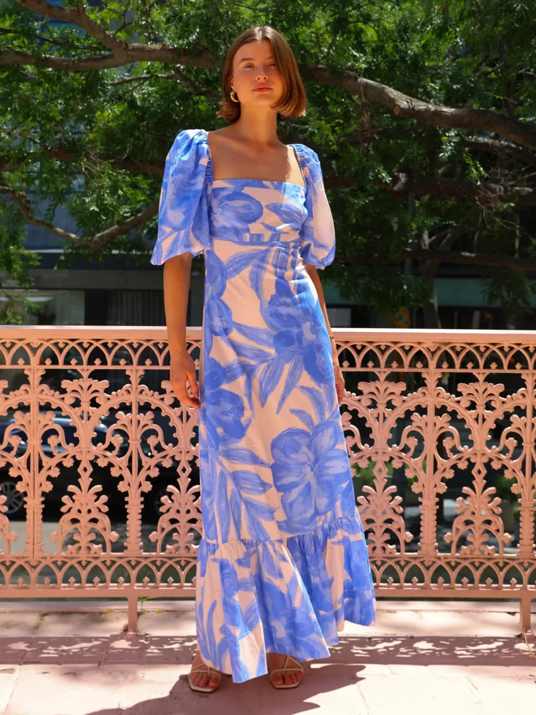 By Nicola Camille Maxi Dress Blue Lagoon Size 14 for rent on The Volte - main image