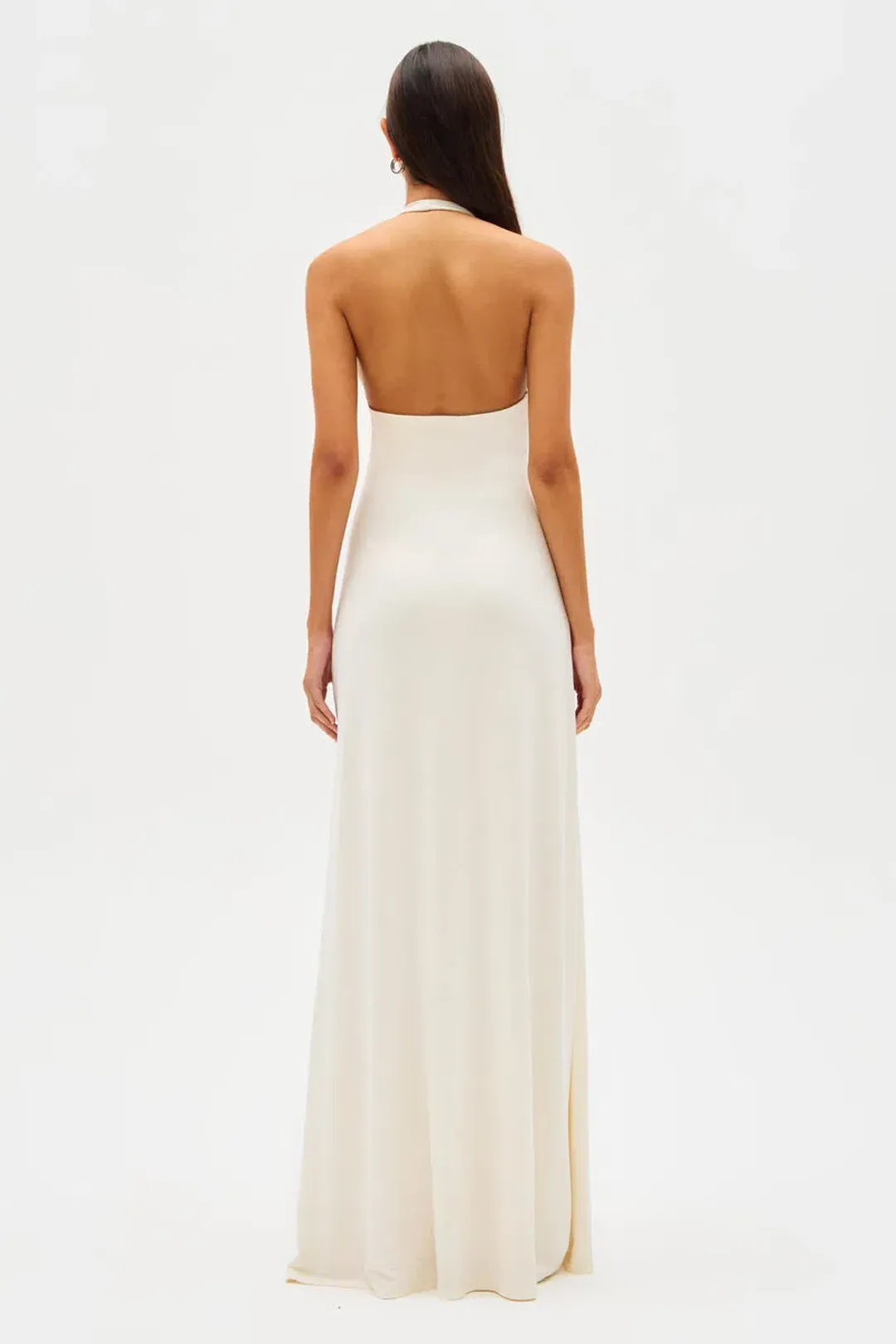 MISHA Jennifer Cupro Maxi Dress Ivory Size 4 for rent on The Volte - main image