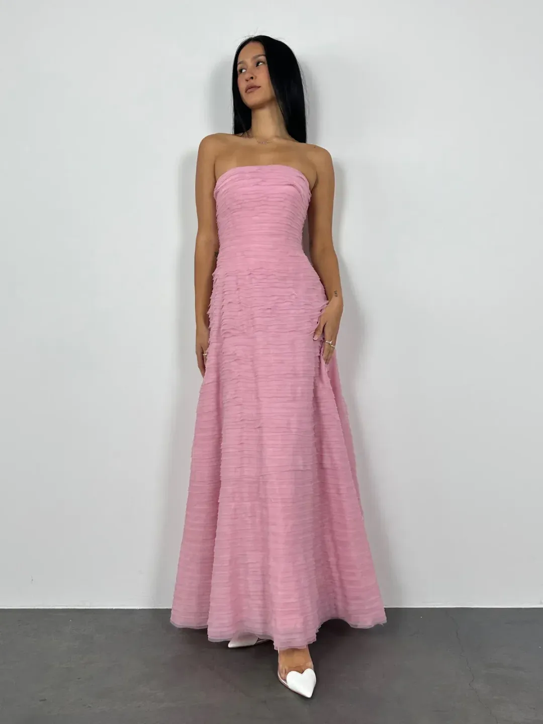 Aje Soundscapes Maxi Dress in Chalk Pink Size 6 for rent on The Volte - main image