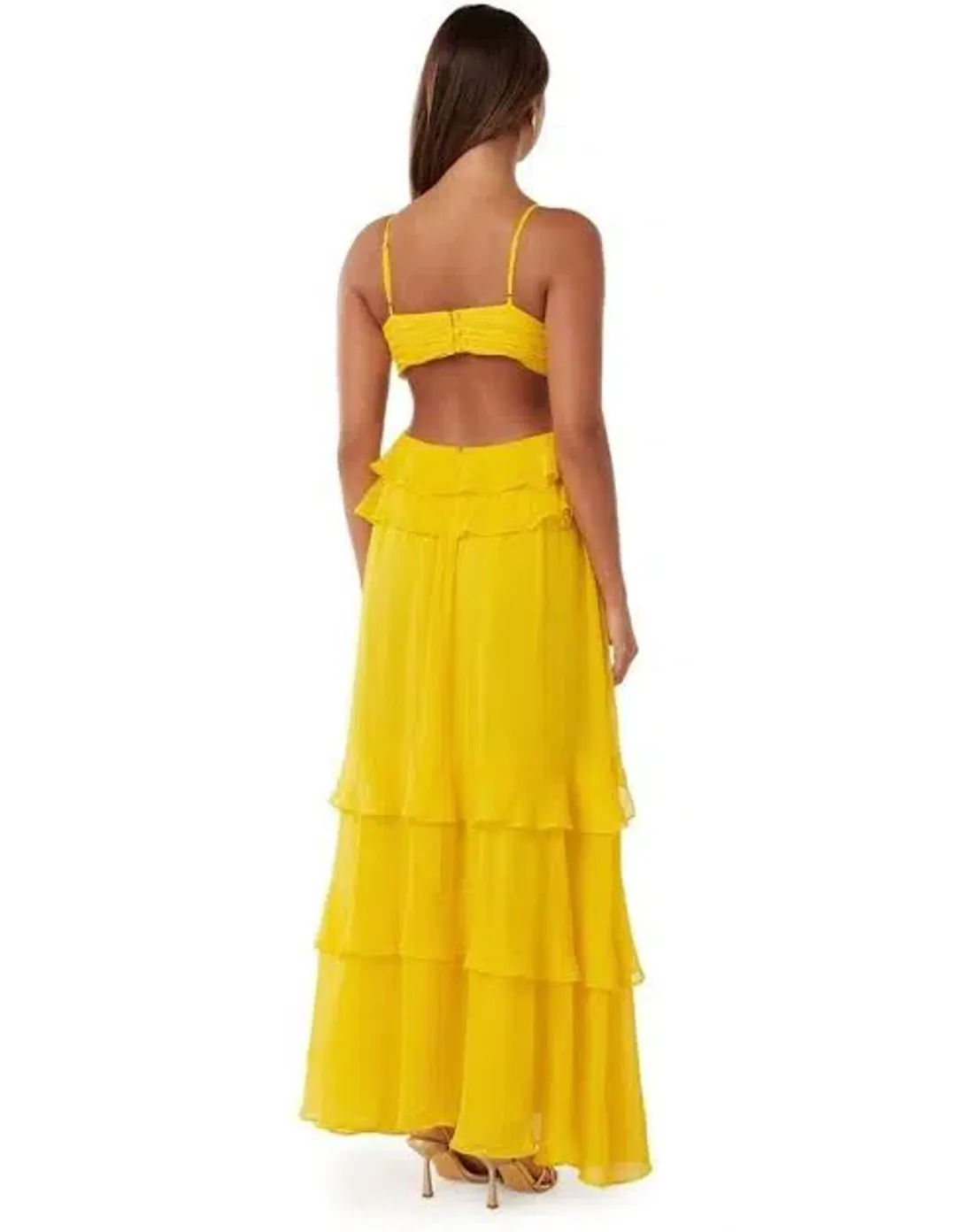 Forever New Harper Ruffle Maxi Dress Daffodil Size 8 for rent on The Volte - main image