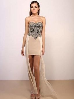Galanni Dress Beaded Blush Sz 8 for rent on The Volte - image 2