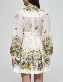 Zimmermann Halliday Plunge Mini Dress Cream/Floral Size 3 /Au 14 for rent on The Volte - image 2