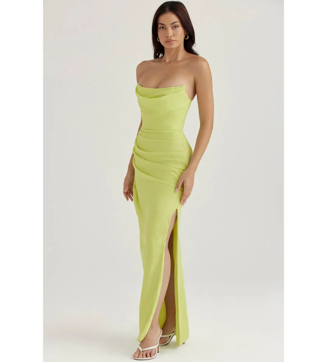 House of CB Adriene Lime Strapless Gown Lime Size L/Au 12 for rent on The Volte - main image