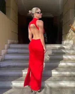 Effie Kats Ambre Gown In Cherry Red Size 6 / XS for rent on The Volte - image 4