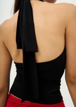 Magda Butrym Halterneck Jersey Top Black Size 8 for rent on The Volte - image 4