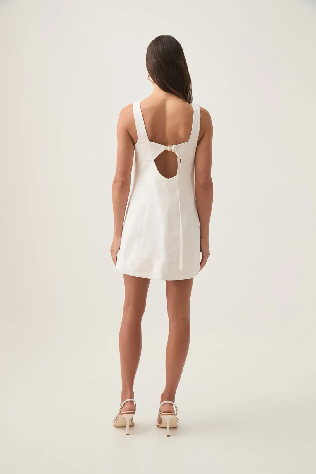 Aje Axle Utility Mini Dress White Size 10 for rent on The Volte - main image