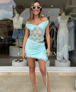 Benni Margot Mini Dress Blue Size 8 for rent on The Volte - image 3