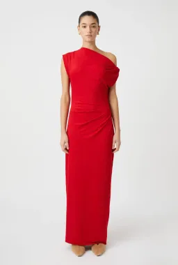 Camilla and Marc Annalise Draped Maxi Dress Scarlet Red Size 12 for rent on The Volte - image 1
