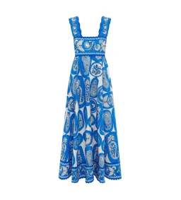 Alemais Dianna Summer Dress Paisley Blue/White Print Size AU 12 for rent on The Volte - image 6