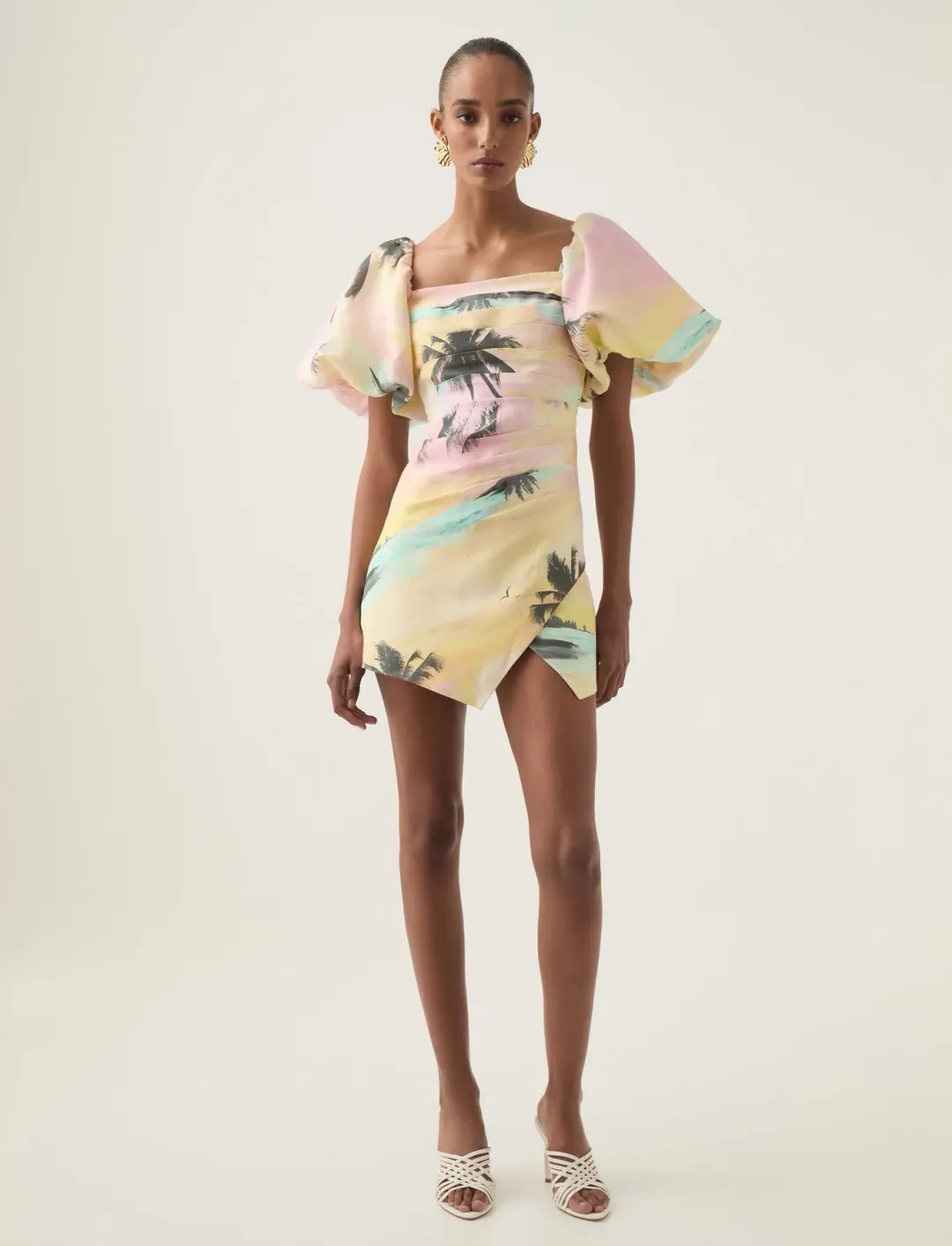 Aje Paradise Wrap Front Mini Dress Sunset Sky Size 12 for rent on The Volte - main image