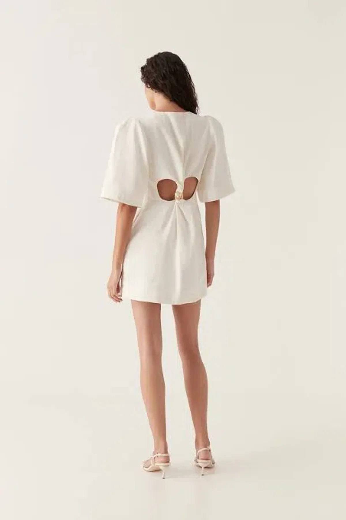 Aje Hunter Twisted Mini Dress Ivory Size 8 - Image 3