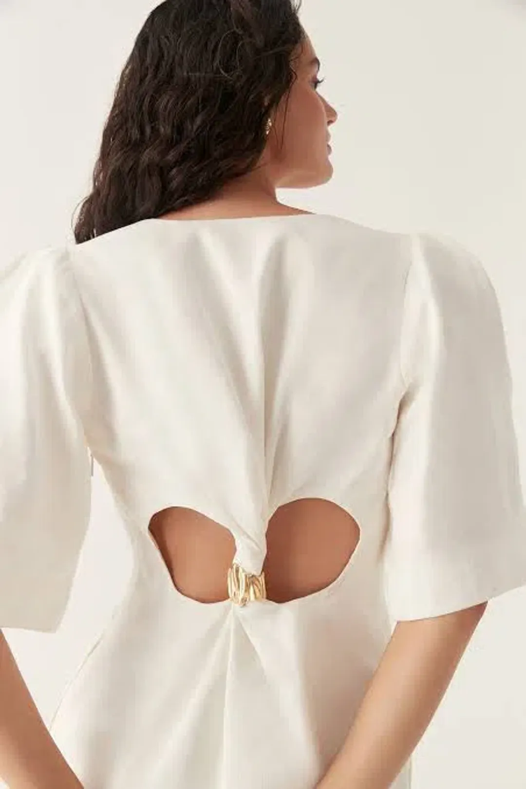 Aje Hunter Twisted Mini Dress Ivory Size 8 for rent on The Volte - main image