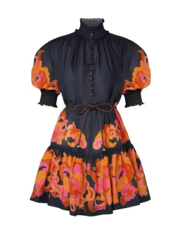 Zimmermann Acadian Lantern Ramie Mini Dress Navy Paisley Size 3 / AU 14 for rent on The Volte - image 5