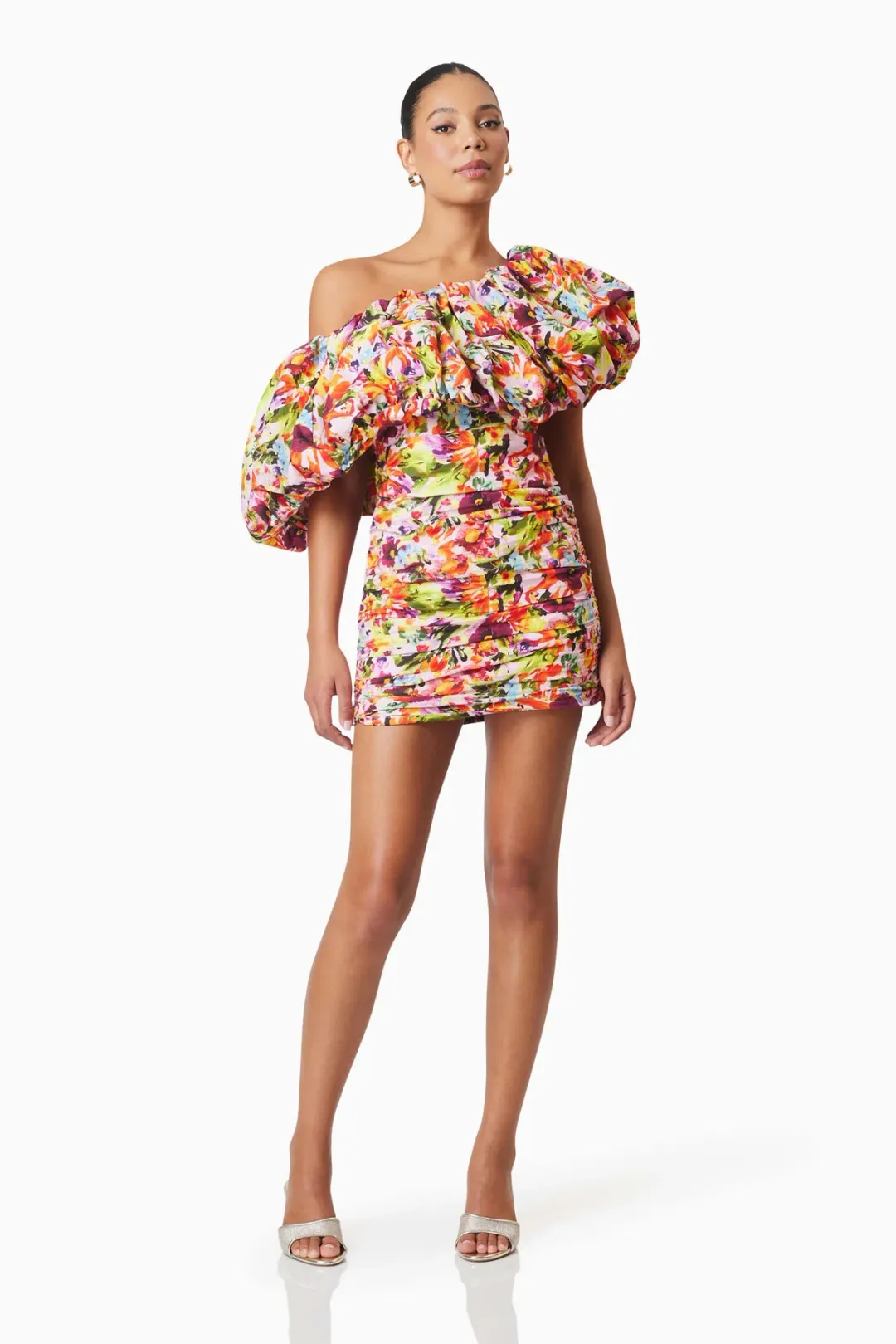 Elliatt Elira Printed Mini Dress Floral Size 10 for rent on The Volte - main image