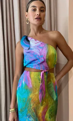 Alemais Irving Knot Midi Dress Multi Size 8 for rent on The Volte - image 4