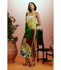 Alemais Tiger Slip Dress Multi Size AU 8 for rent on The Volte - image 2