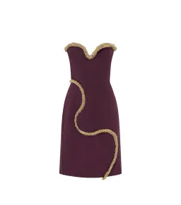 Alemais Orion Embellished Midi Dress Burgundy Size AU 10 for rent on The Volte - image 5