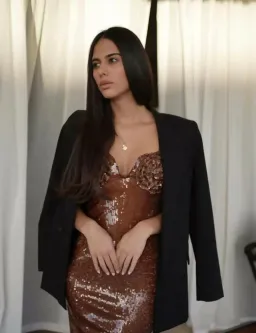 Mew Mews Lorelei Dress Brown Sequin Size S/M for rent on The Volte - image 3