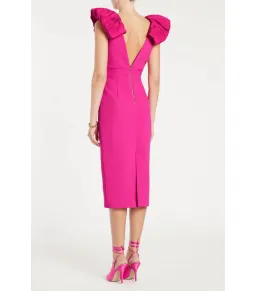 Rebecca Vallance Cupid's Bow Midi Dress Pink Size AU 10 for rent on The Volte - image 4