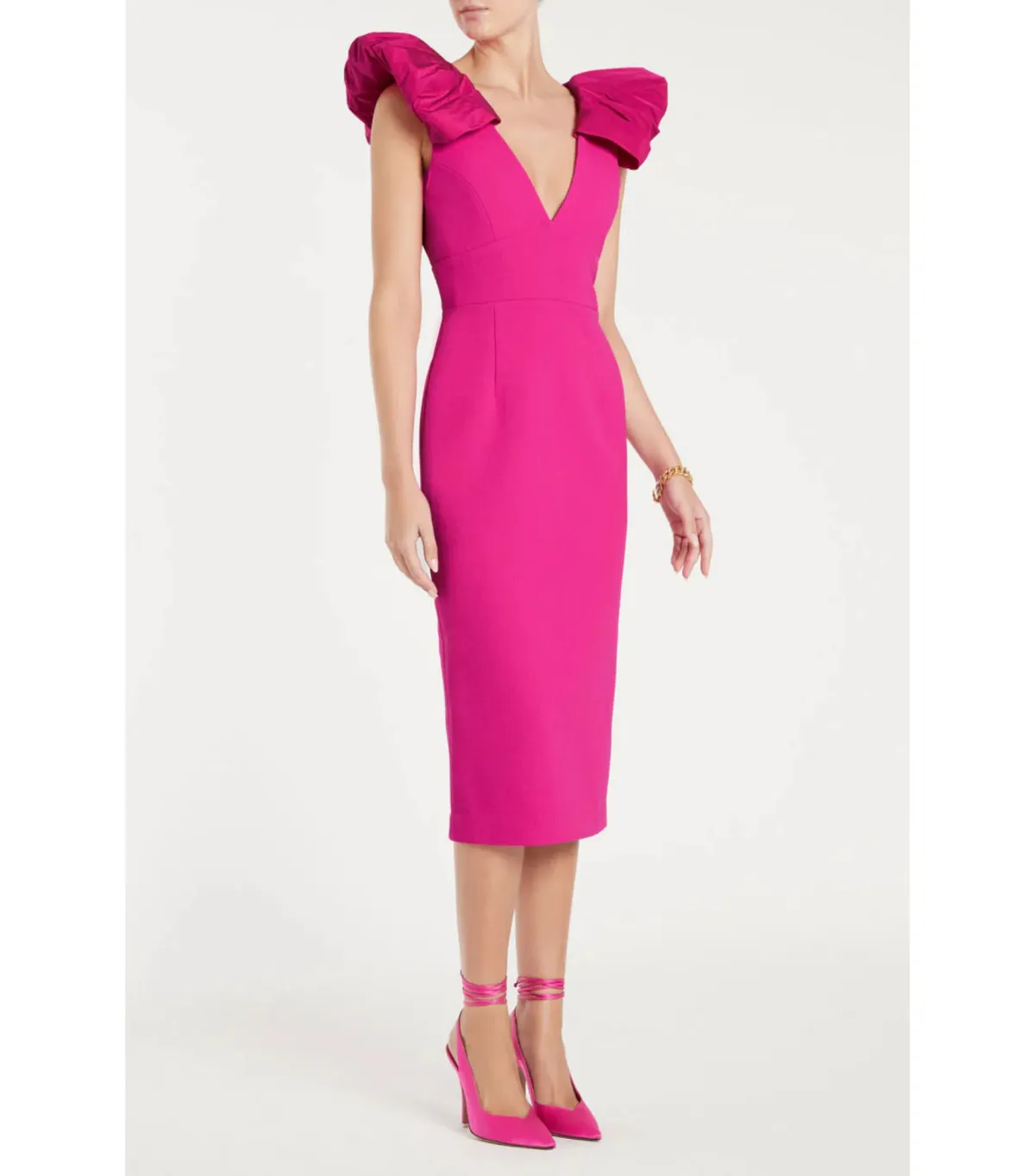 Rebecca Vallance Cupid's Bow Midi Dress Pink Size AU 10 - Image 2