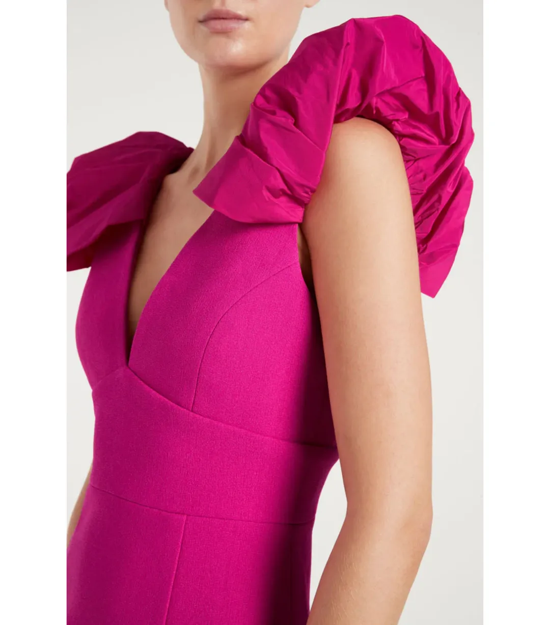 Rebecca Vallance Cupid's Bow Midi Dress Pink Size AU 10 for rent on The Volte - main image