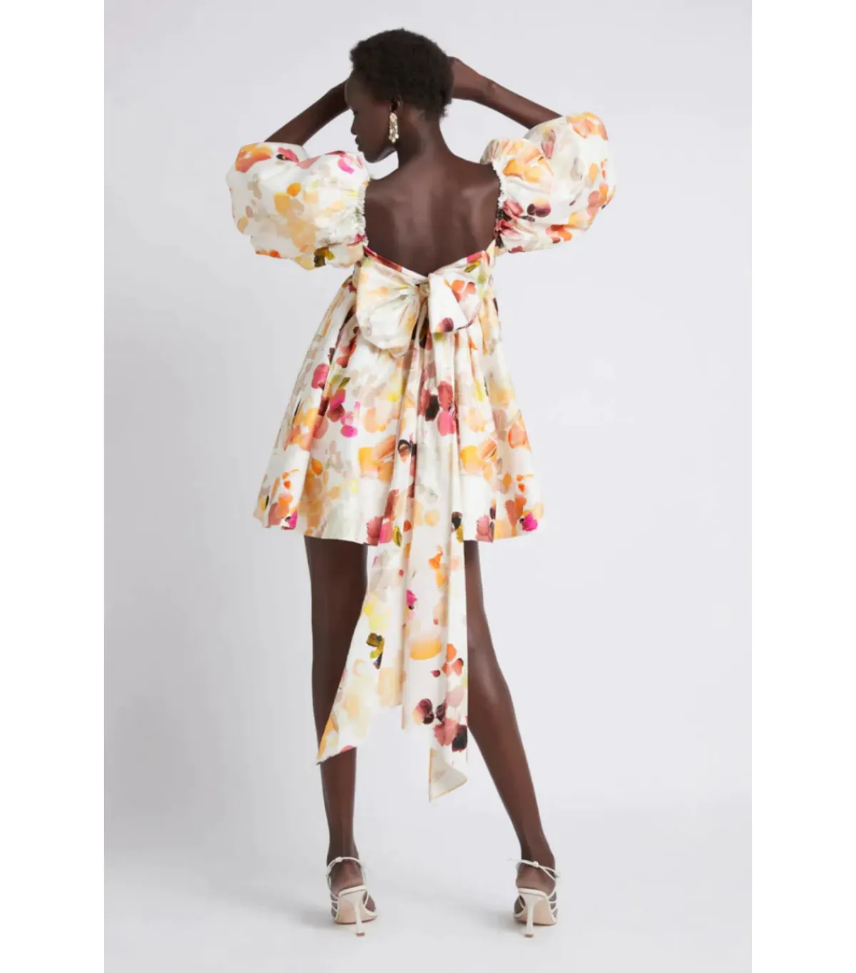 Aje Dassia Puff Sleeve Mini Dress Wallpaper Floral Size AU 8 - Image 2