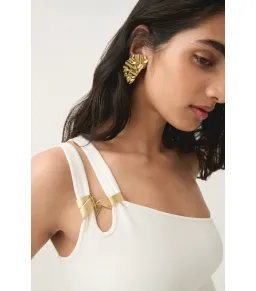 Aje Vibrancy Knit Sleeveless Top Ivory Size AU 8 for rent on The Volte - image 3