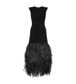 Aje Knitted Raffia Midi Dress Black Size 12 for rent on The Volte - image 3