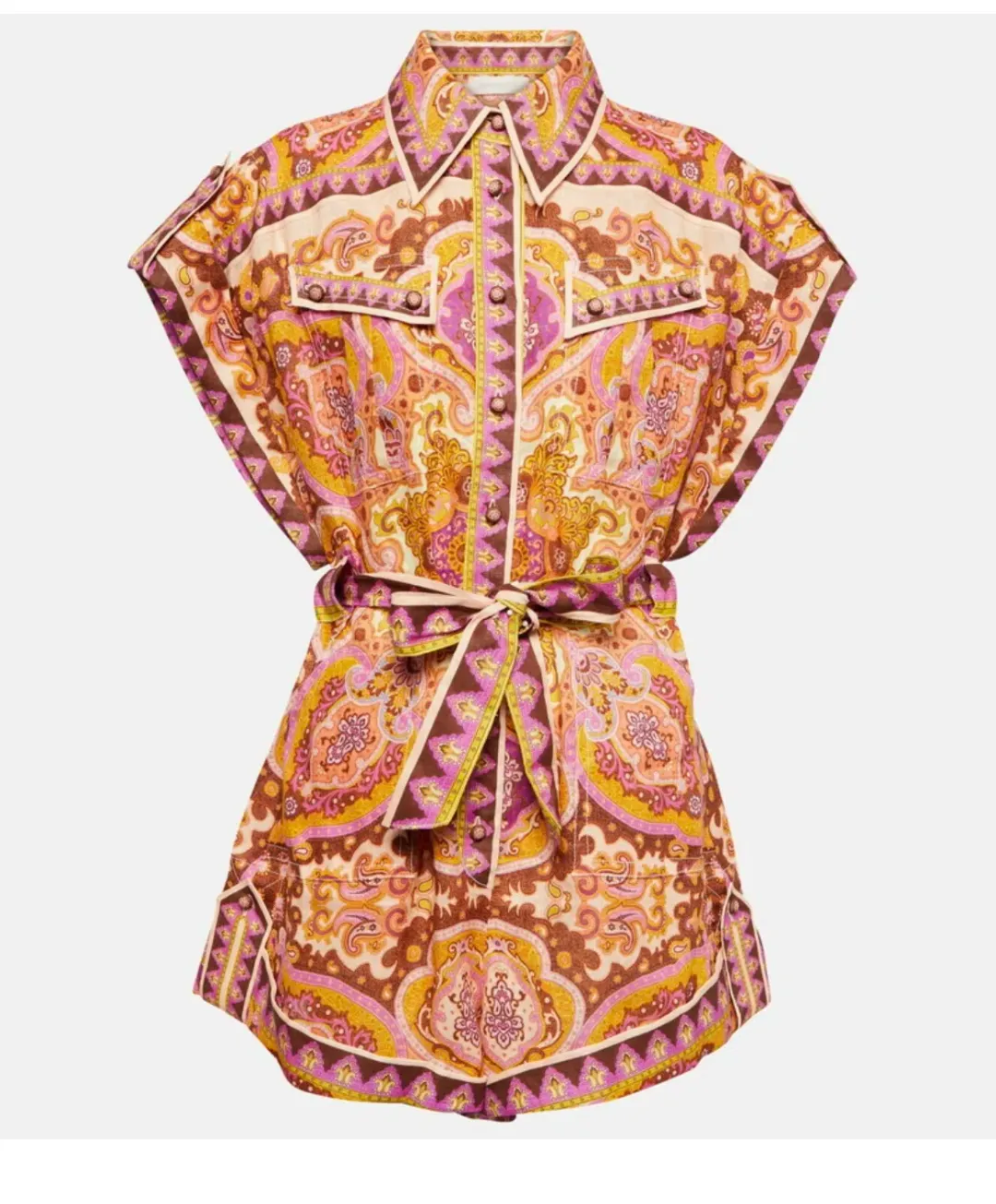 Zimmermann Halcyon Playsuit Pink Rose Size 12/M for rent on The Volte - main image