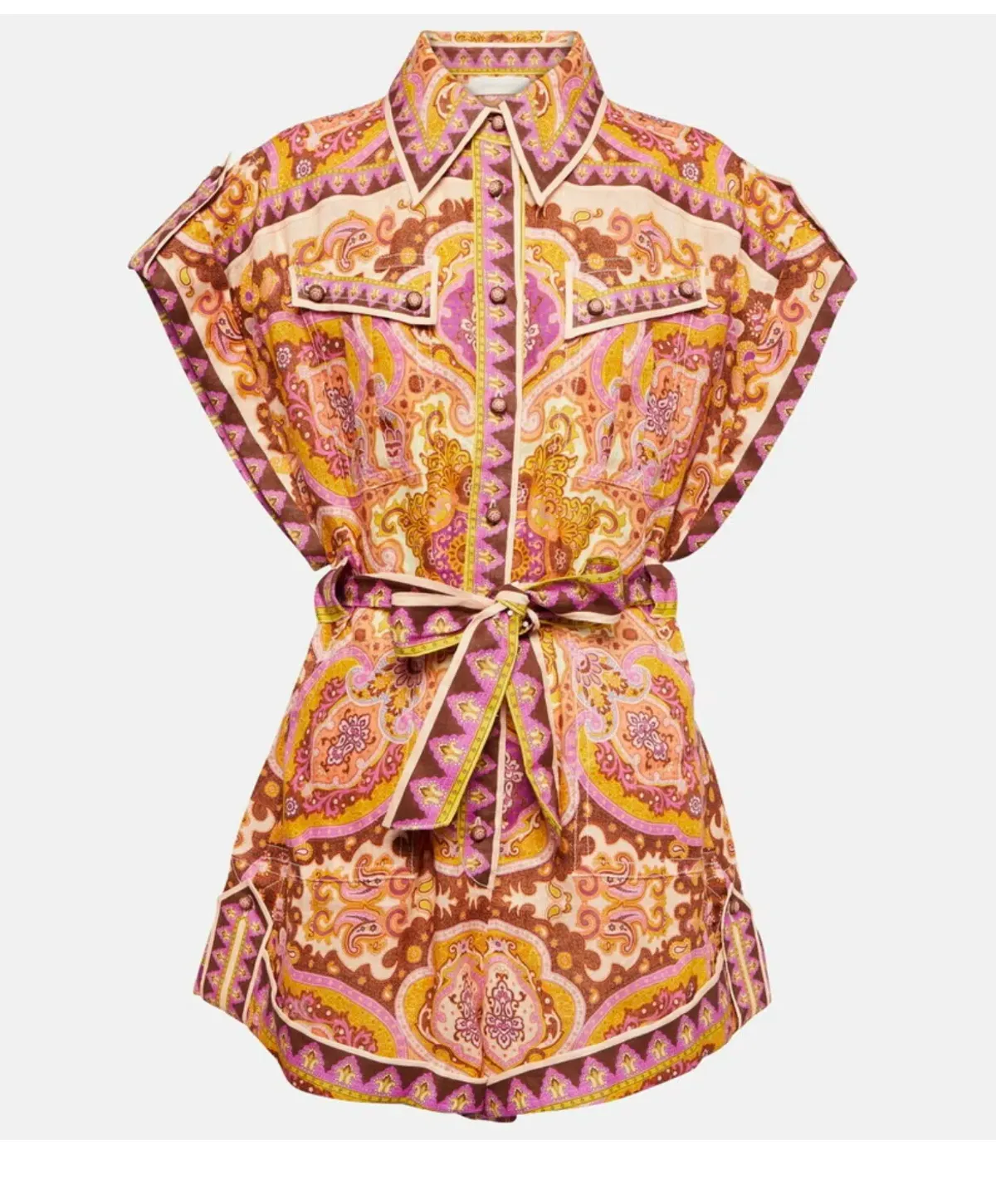 Zimmermann Halcyon Playsuit Pink Rose Size 12/M - Image 6