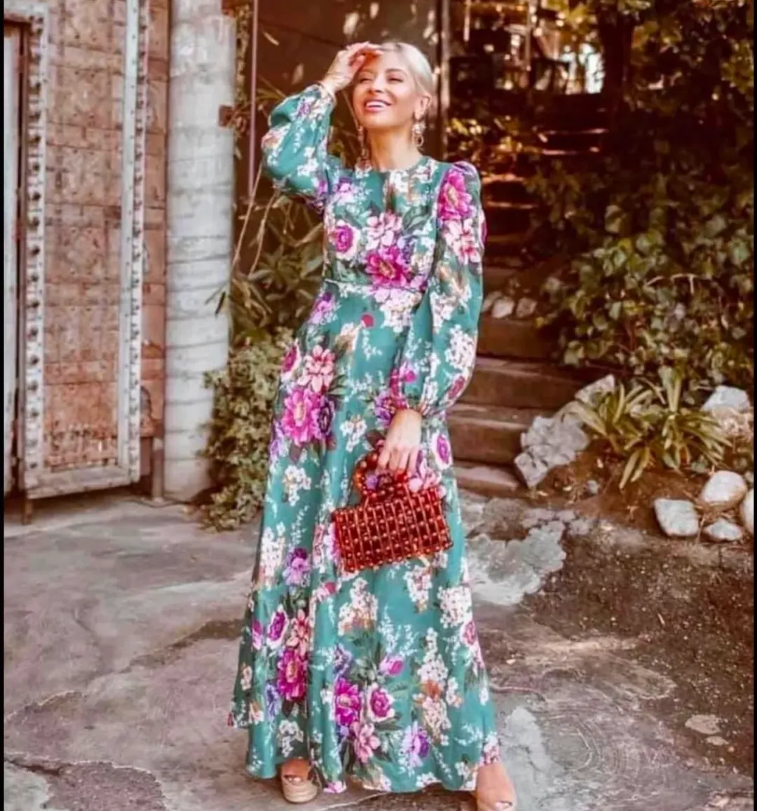 Zimmermann Allia High Neck Midi Dress Print Size 2 / Au 12 for rent on The Volte - main image