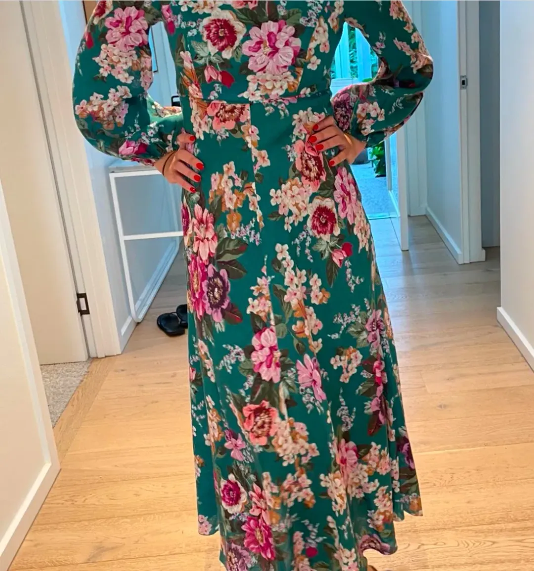 Zimmermann Allia High Neck Midi Dress Print Size 2 / Au 12 for rent on The Volte - main image
