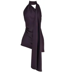 House Of Cb Aida Night Shade Asymmetric Wrap Neck Dress Purple Size S/Au 8 for rent on The Volte - image 3
