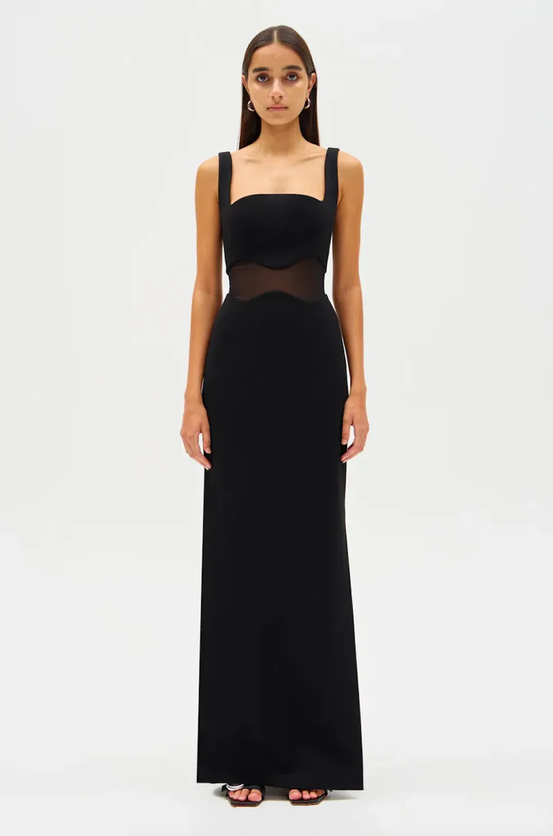 MISHA Damita Bonded Crepe Maxi Dress Black Size 10/M for rent on The Volte - main image