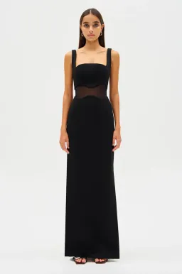 MISHA Damita Bonded Crepe Maxi Dress Black Size 10/M for rent on The Volte - image 3