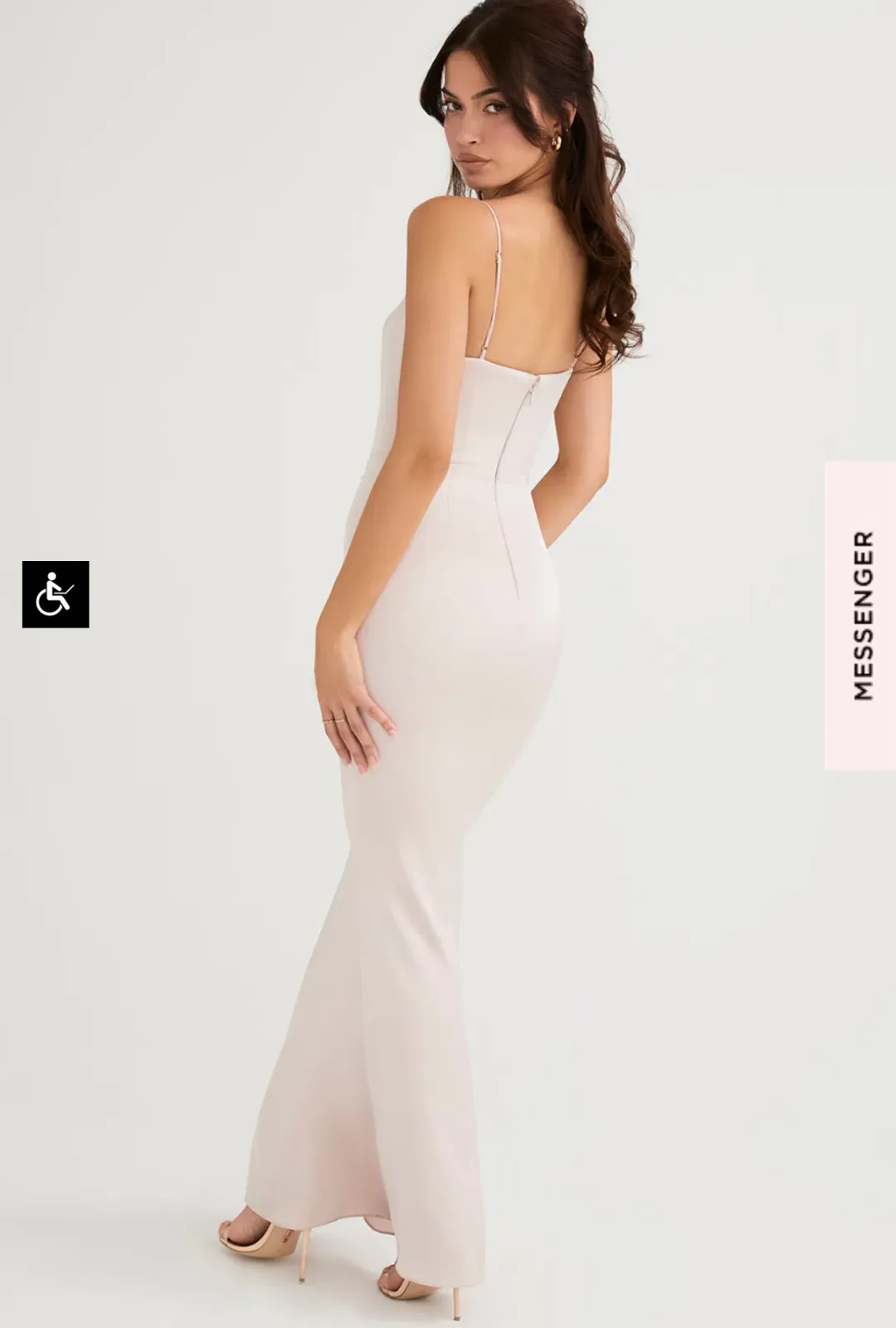 House of CB Olivette CRYSTAL SATIN CORSET MAXI DRESS Size M for rent on The Volte - main image