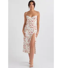 House Of Cb Charlotte Corset Midi Sundress Rose Print Size M/AU 10 for rent on The Volte - image 1