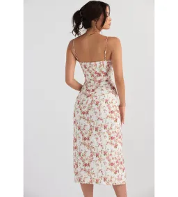 House Of Cb Charlotte Corset Midi Sundress Rose Print Size M/AU 10 for rent on The Volte - image 3