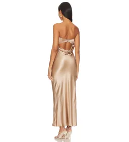 Bec & Bridge Moon Dance Strapless Maxi Dress Gold Size 12 for rent on The Volte - image 2