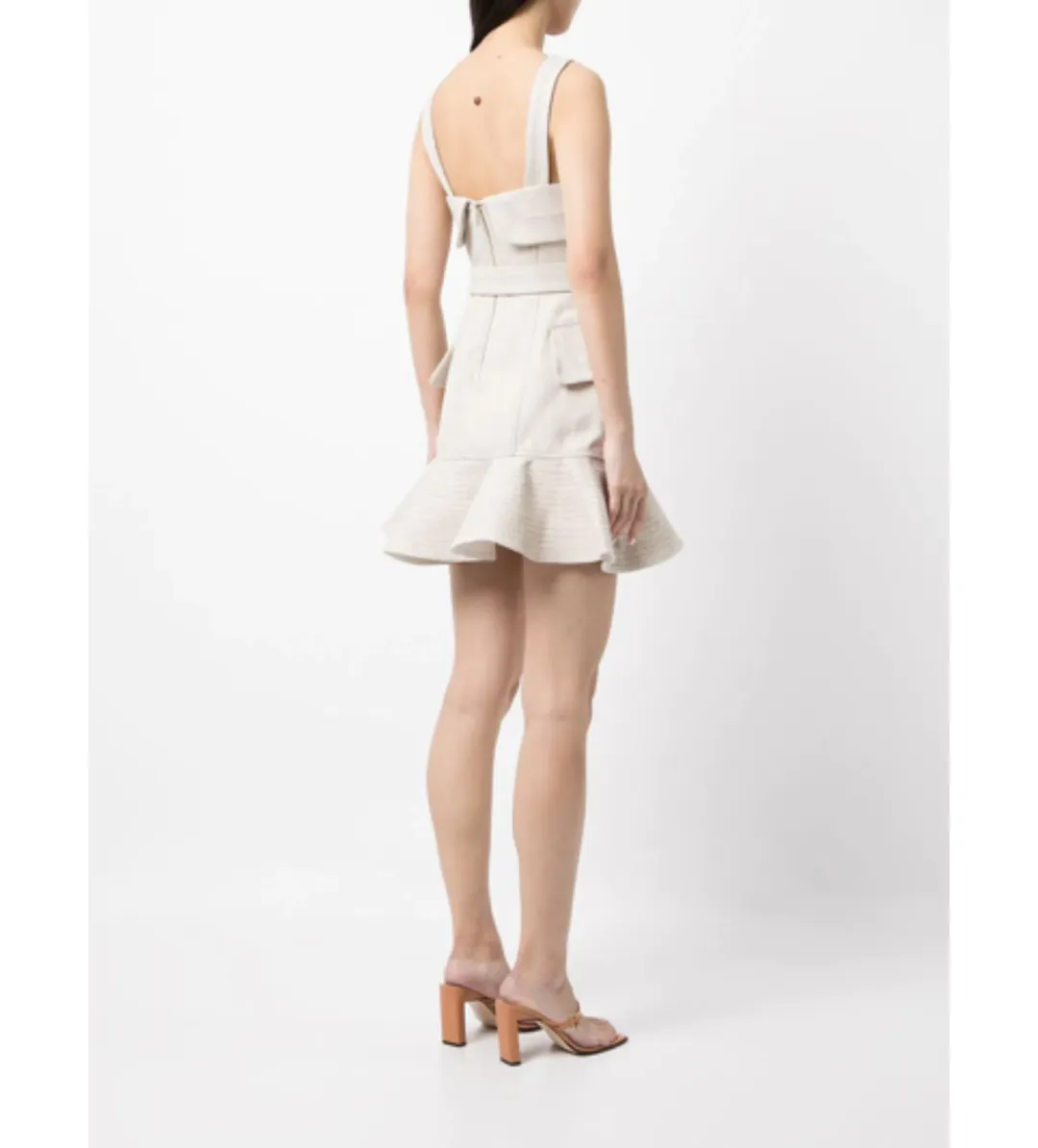 Acler Manning Biscuit Mini Dress Neutrals Size XS/Au 6 for rent on The Volte - main image