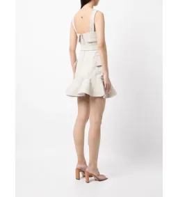 Acler Manning Biscuit Mini Dress Neutrals Size XS/Au 6 for rent on The Volte - image 2