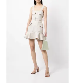 Acler Manning Biscuit Mini Dress Neutrals Size XS/Au 6 for rent on The Volte - image 1