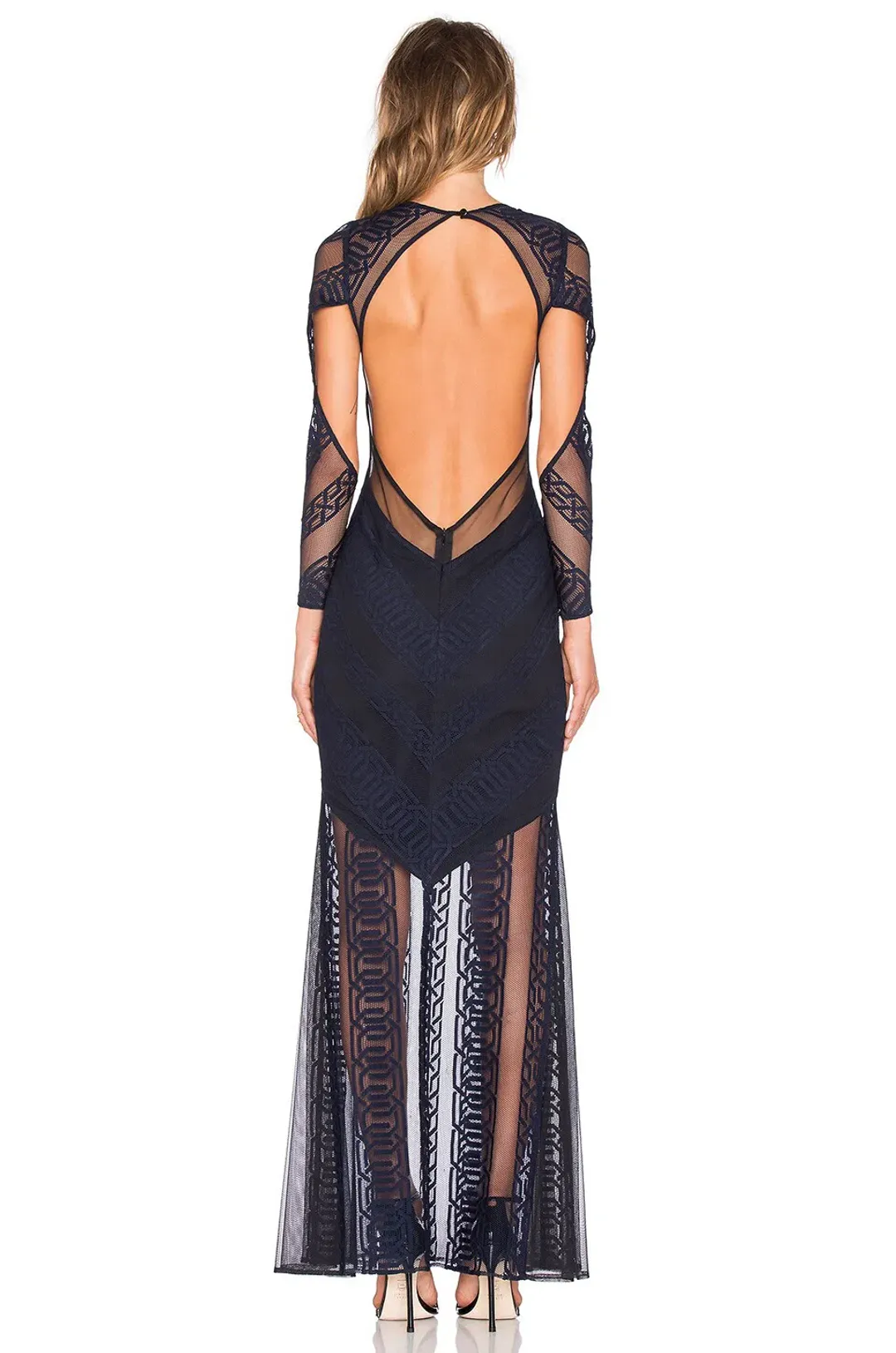 Shona Joy Ambrosia Backless Long Dress Navy Black One Size for rent on The Volte - main image