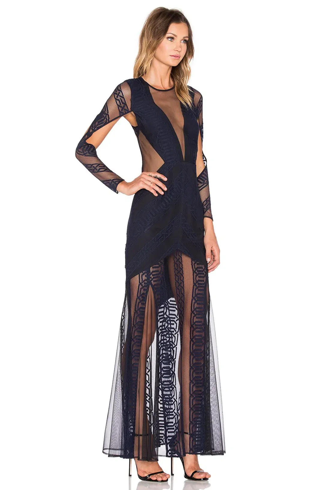 Shona Joy Ambrosia Backless Long Dress Navy Black One Size for rent on The Volte - main image