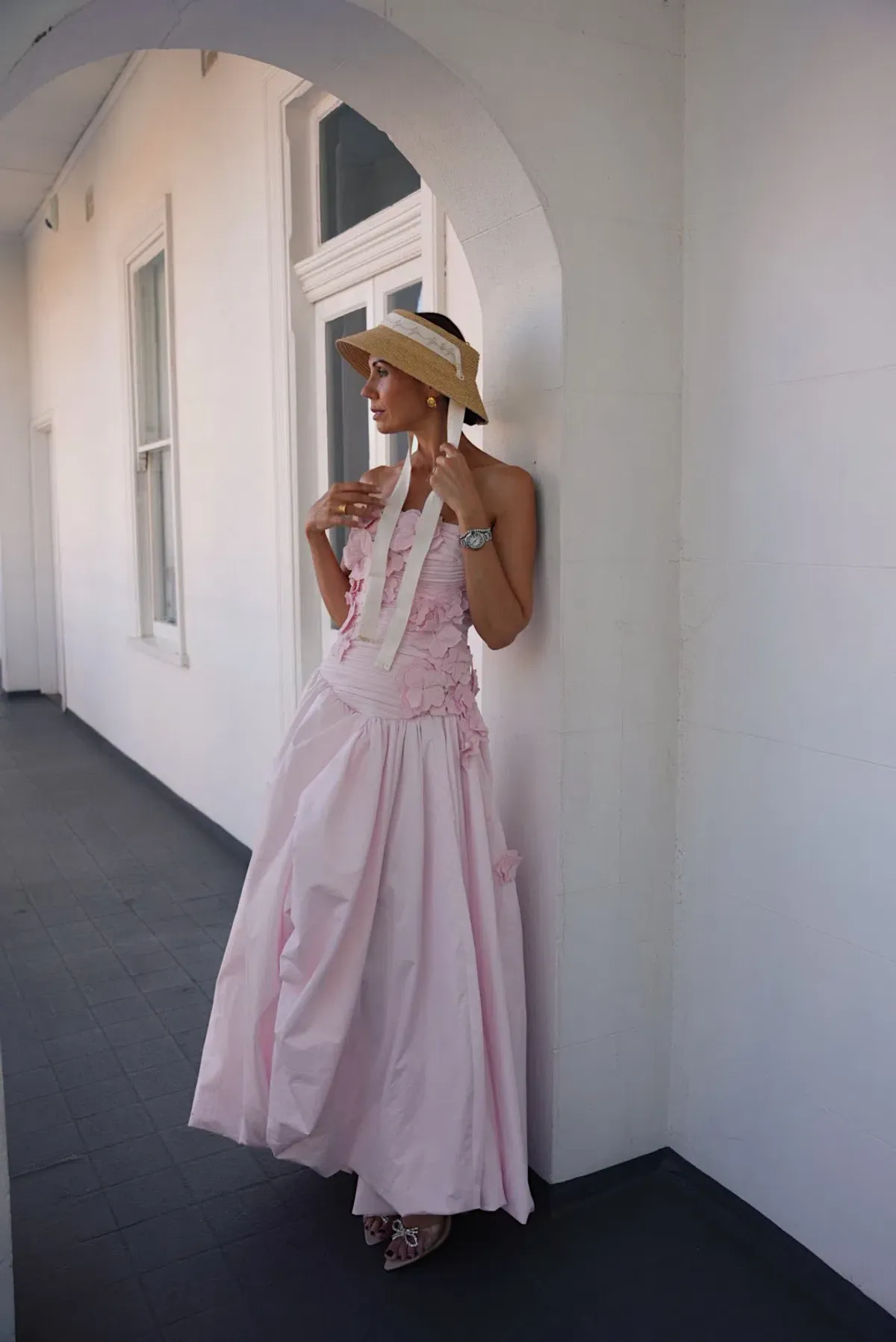 Aje Splendour Flower Gown Pastel Pink Size 6 - Image 3