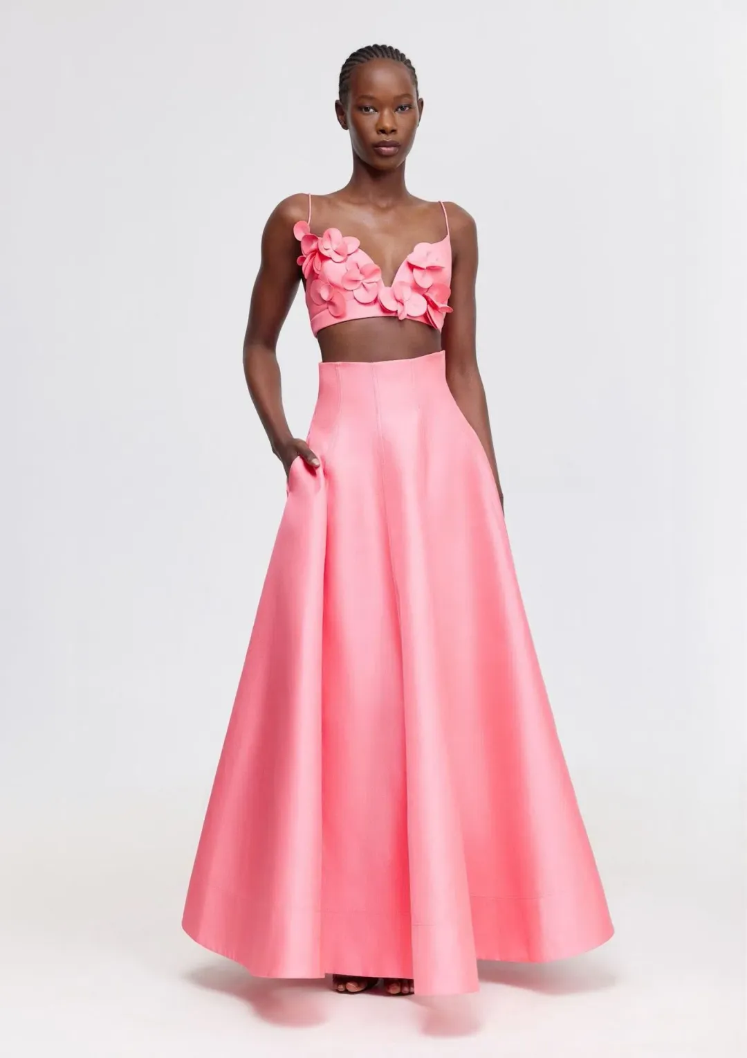 Acler Isla Top and Maxi Skirt Set Pink Rose Size 10 for rent on The Volte - main image